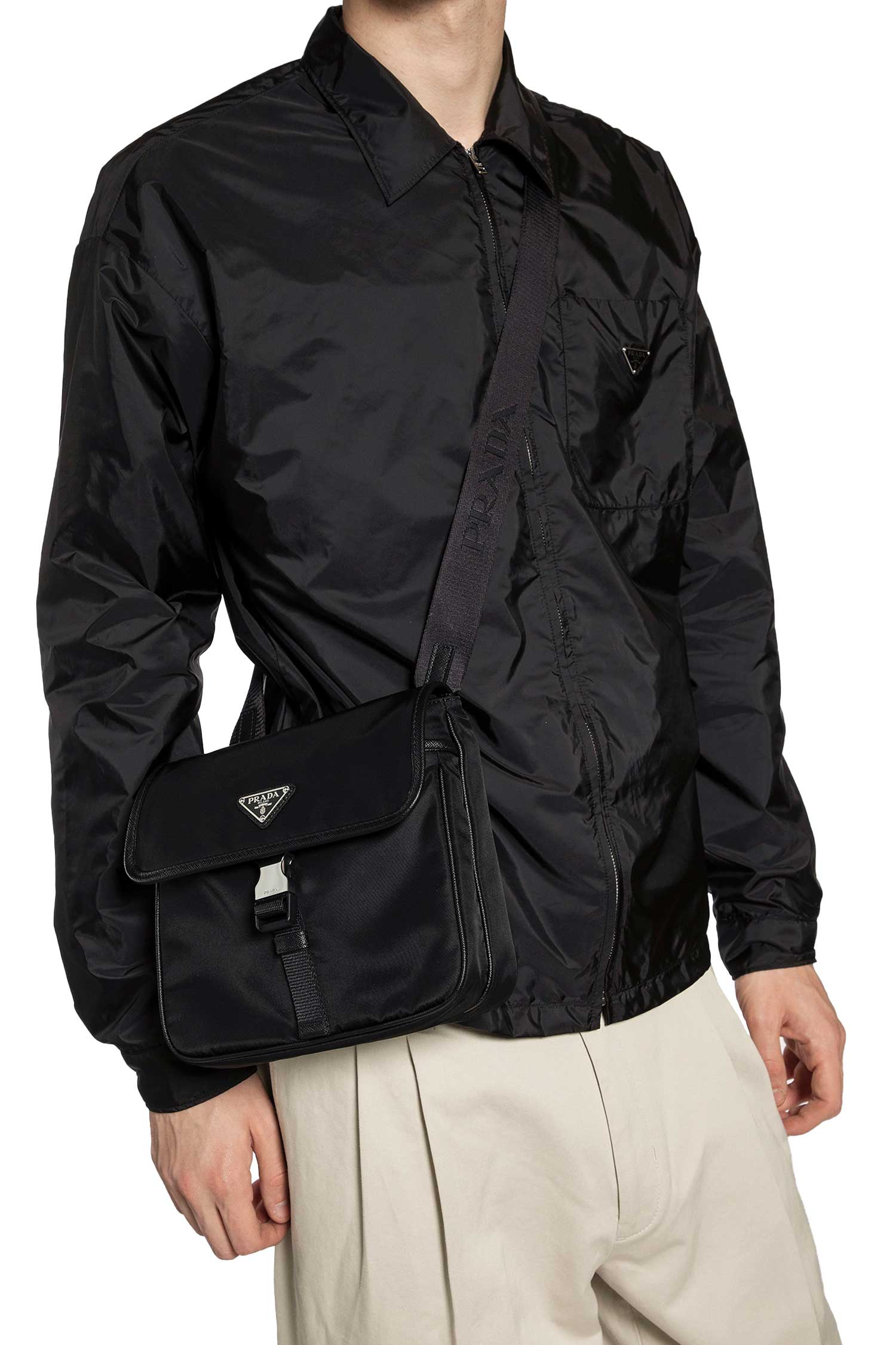Re-Nylon And Saffiano Leather Shoulder Bag - Image 4