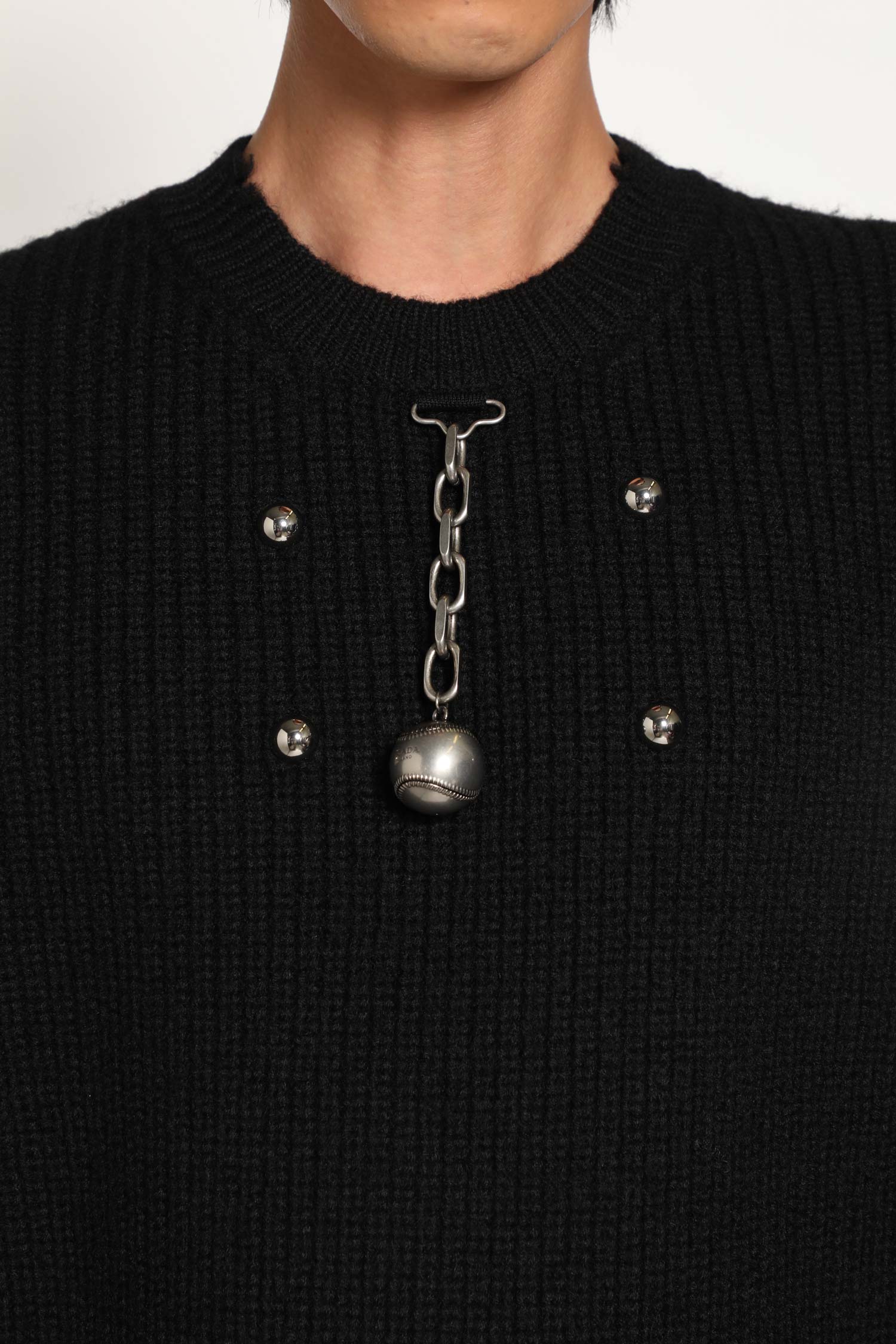 Distressed Wool Jumper with Charms - Image 4