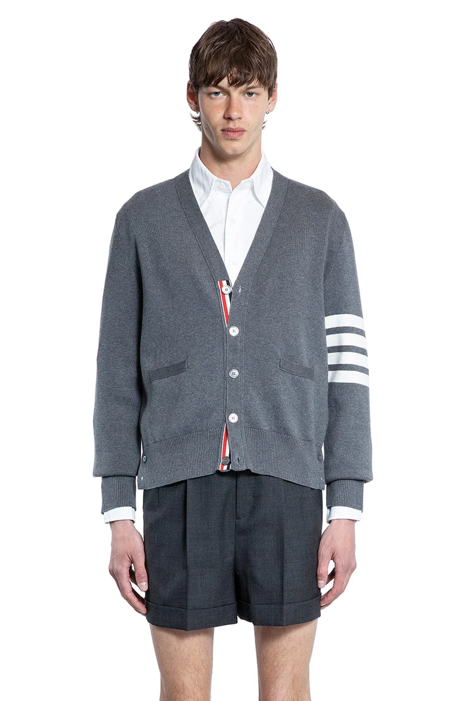 4-Bar Milano Stitch Cotton Cardigan - Image 2