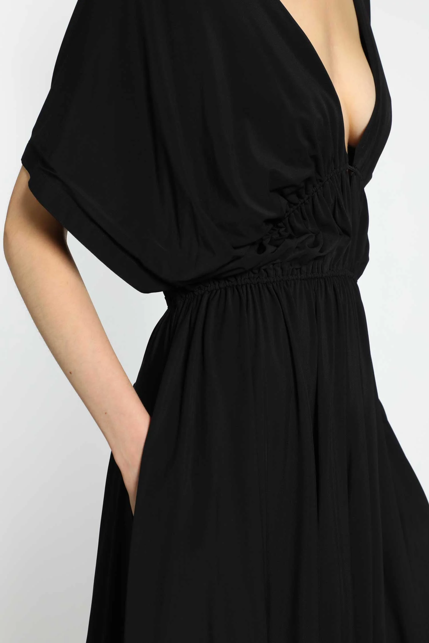 V-neck Gathered Day Dress - Image 5