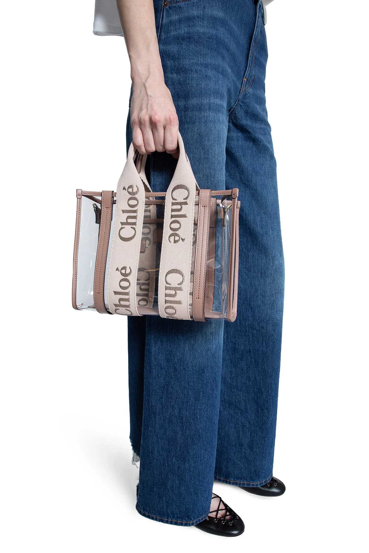 Woody small tote bag in jelly and leather - Image 5