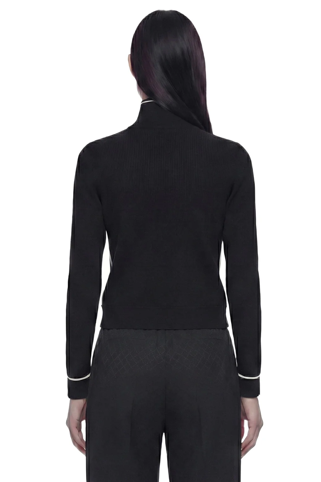 Ribbed Zip Jacket With Intarsia - Image 4