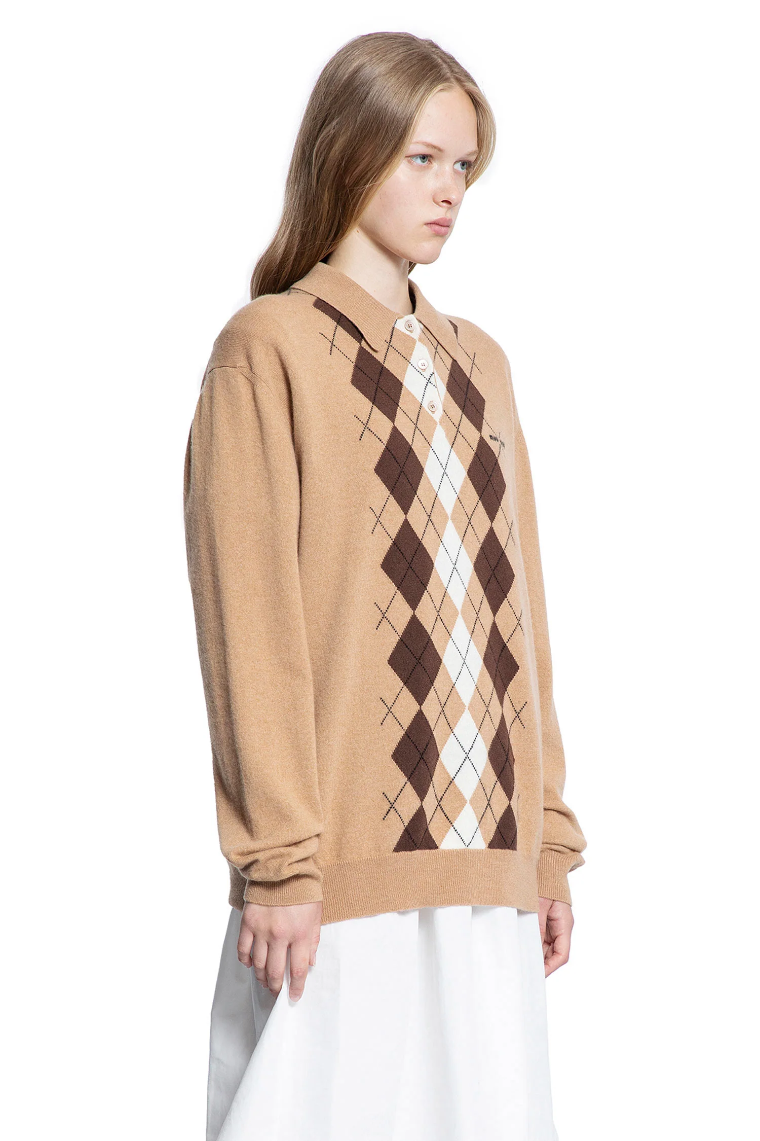 Argyle Cashmere Polo Sweater - Image 3