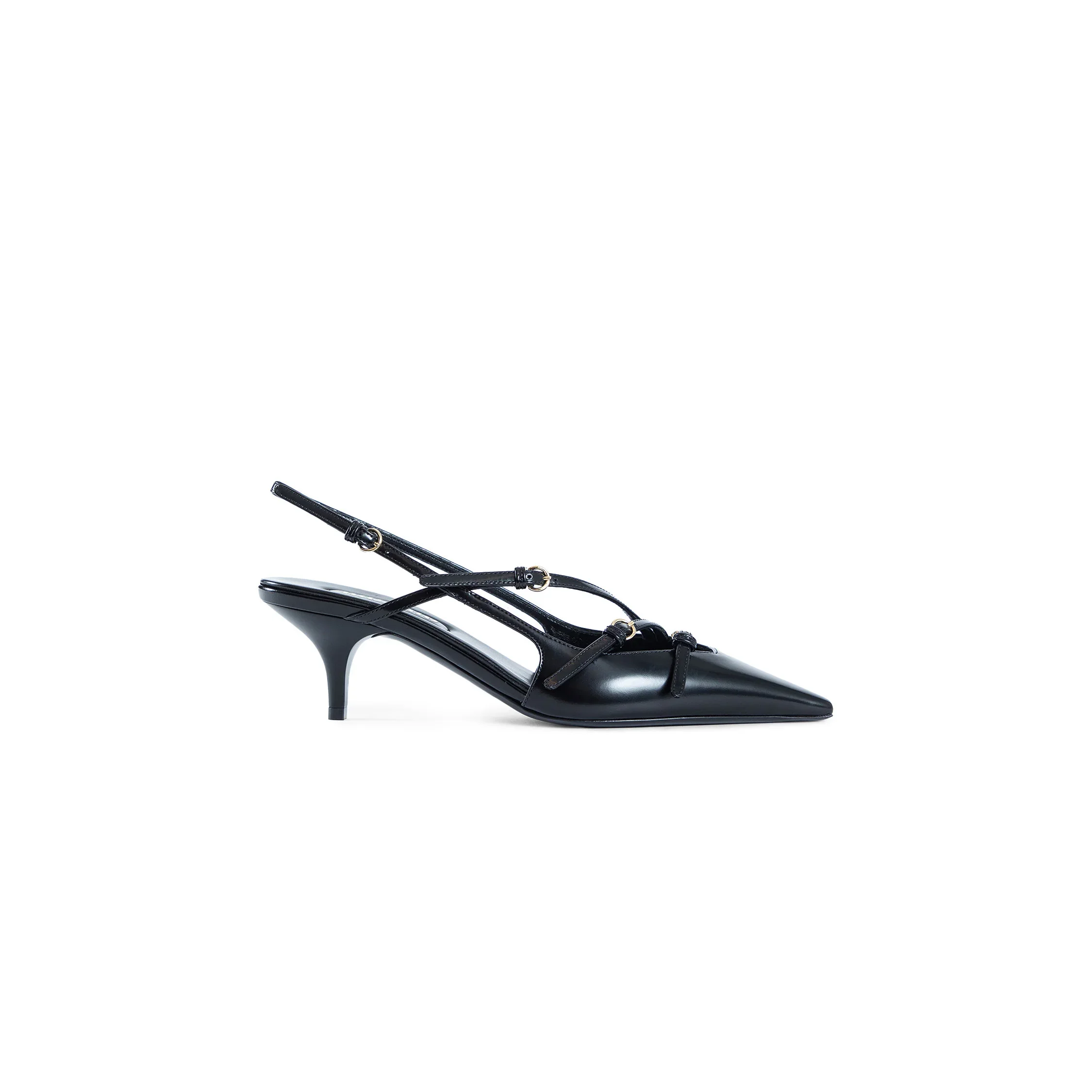 Brushed leather slingbacks with buckles - Image 7
