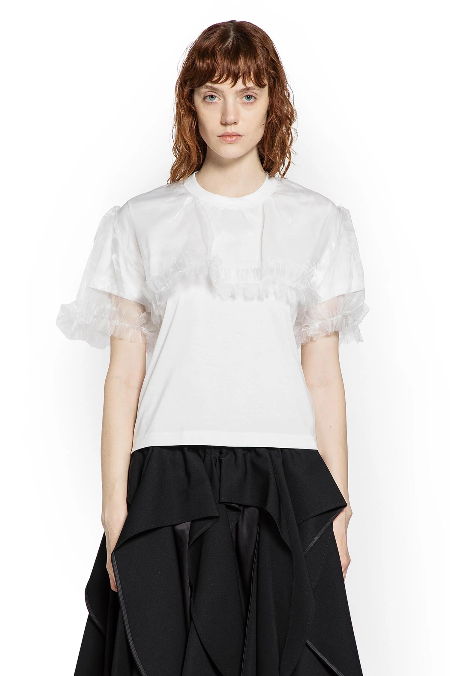 Cotton Jersey and Tulle T-Shirt - Image 2