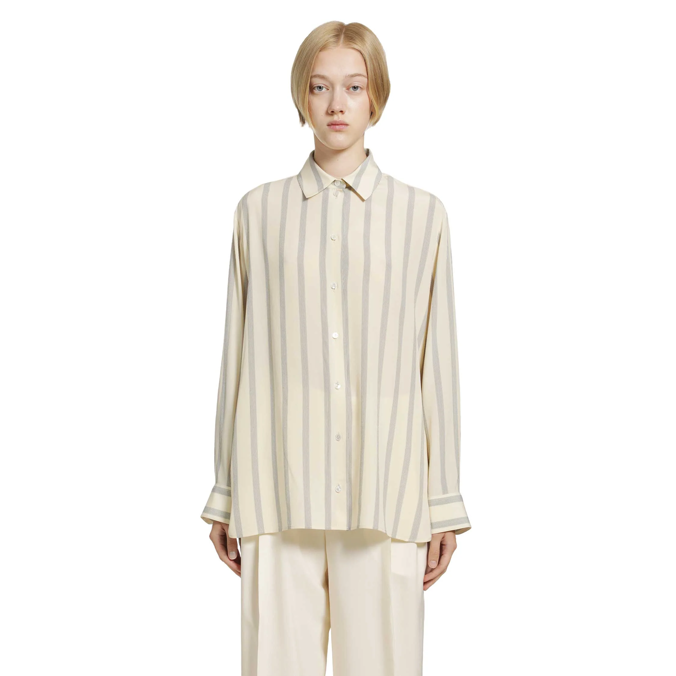 Sisilia Pinstriped Silk Shirt - Image 6