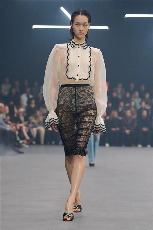Organza Shirt with Embroidered Bib - Image 7