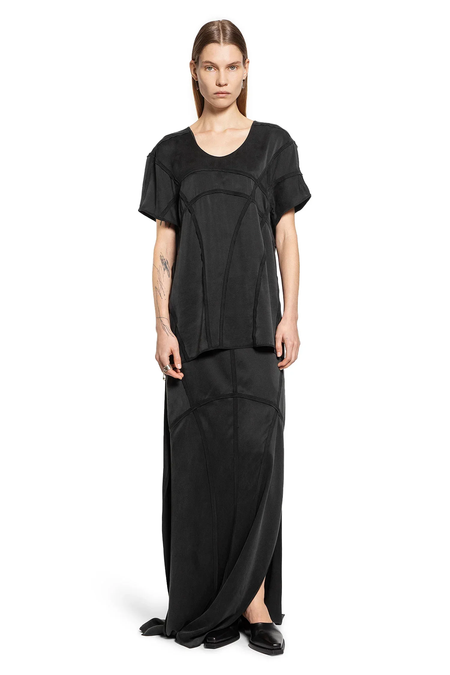 Overlock Silk Satin T-Shirt - Image 4